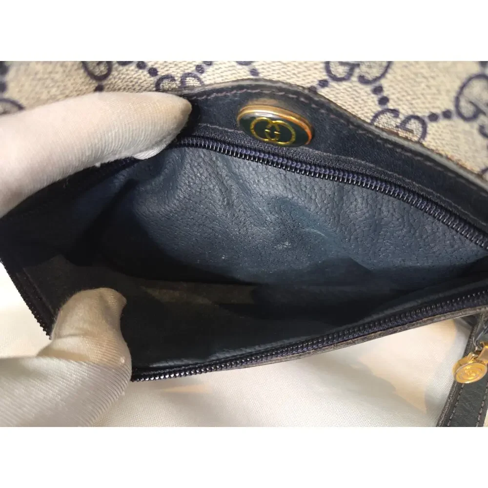 Gucci Vintage GG Supreme Crossbody Bag Navy Web Stripe Ophidia Bag Italy - Picture 7 of 15